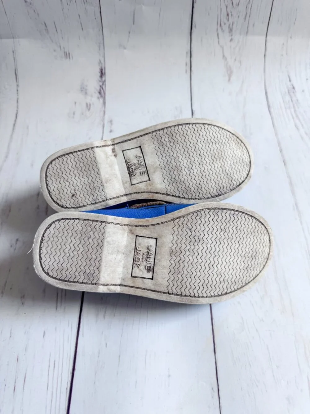 Janie and Jack Boys Blue Leather Boat Shoes Size 9